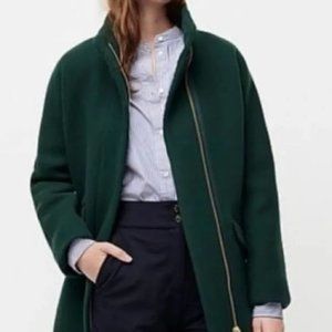 J Crew Lodge Coat in Italian stadium cloth wool Green